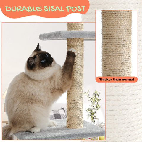 Domestic Delivery Height 238-274cm Cat Tree Condo Scratching Post Floor to Ceiling Adjustable Cat Scratcher Protecting Furniture