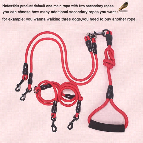 Pet Dog Leash Nylon Rope Double Dual Two Heads Dogs Leash 2 Way Coupler Walk Two and More Dogs Collars Harness Leads Dog Leashes