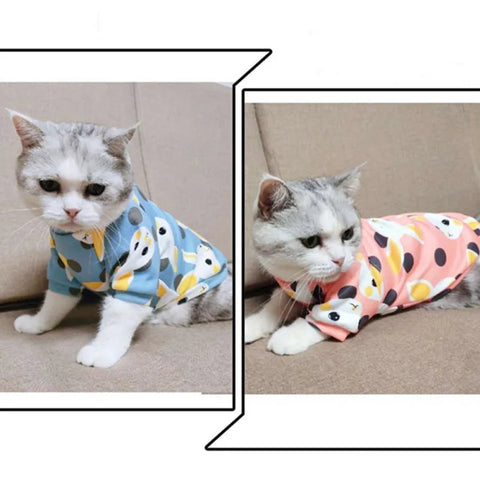 Cartoon Print Cute Pet Clothes for Small Dogs Cats Warm Vest Leisure Shirt Puppy Kitten Accessory Clothes