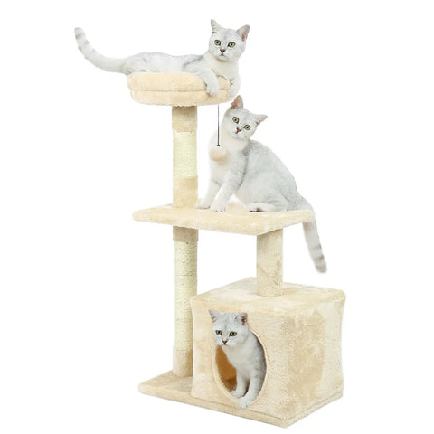 Cat Scratcher Tower Home Furniture Cat Tree Pets Hammock Sisal Cat Scratching Post Climbing Frame Toy Spacious Perch