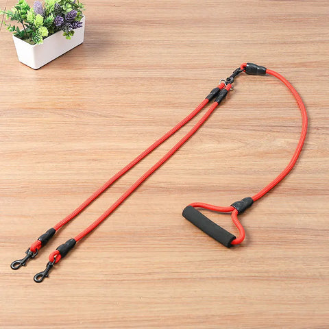 Pet Dog Leash Nylon Rope Double Dual Two Heads Dogs Leash 2 Way Coupler Walk Two and More Dogs Collars Harness Leads Dog Leashes