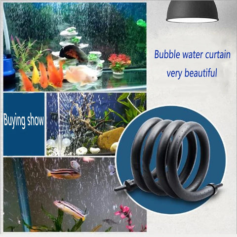 Sizes20cm~120cm Aquarium Fish Tank Air Stone Bubble Wall Aeration Soft Tube Hose Fish Tank Pump Hydroponic Oxygen Diffuser Tubes