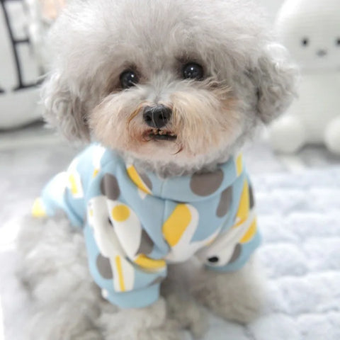 Cartoon Print Cute Pet Clothes for Small Dogs Cats Warm Vest Leisure Shirt Puppy Kitten Accessory Clothes