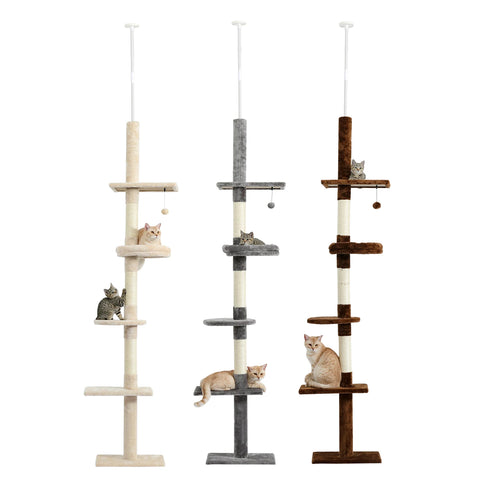 Domestic Delivery Height 238-274cm Cat Tree Condo Scratching Post Floor to Ceiling Adjustable Cat Scratcher Protecting Furniture