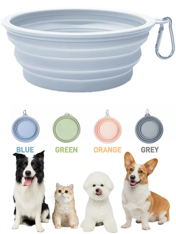 1 pc Collapsible dog bowl 350ml, travel dog water bowl with buckle, silicone portable dog food bowl suitable for cat and dog wa