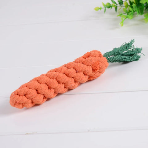 1PC Dog Toy Carrot Knot Rope Ball Cotton Rope Dumbbell Puppy Cleaning Teeth Chew Toy Durable Braided Bite Resistant Pet Supplies