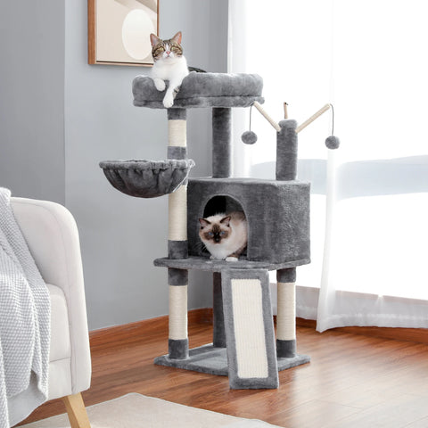 Cat Scratcher Tower Home Furniture Cat Tree Pets Hammock Sisal Cat Scratching Post Climbing Frame Toy Spacious Perch