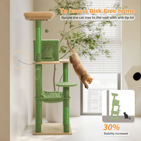 Multi-Level Cat Tree with Scratching Post Luxury Cat Tower with Condo House Cat Scratcher for Indoor Cat Accessories Pet Cat Toy