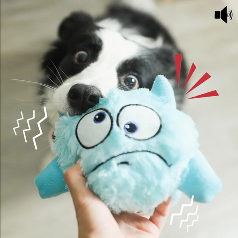 Interactive Dog Toys Bouncing Giggle Shaking Ball Dog Plush Toy Electronic Vibrating Automatic Moving Sounds Monster Puppy Toys