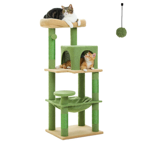 Multi-Level Cat Tree with Scratching Post Luxury Cat Tower with Condo House Cat Scratcher for Indoor Cat Accessories Pet Cat Toy