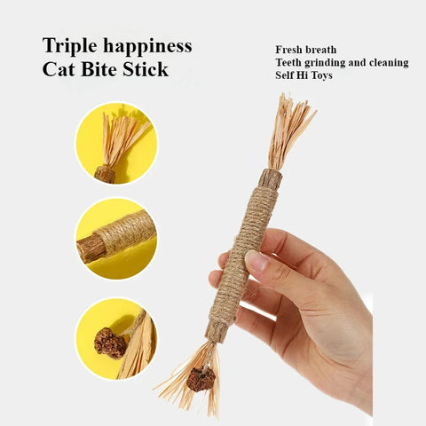 1 Pc Cat Toys Silvervine Chew Stick Grass Pet Supplies Cleaning Teeth Stick Pet Bite Cat Toy Hemp Rope