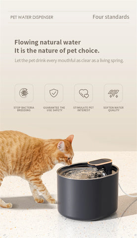 Smart Pet Water Fountain Mute Water Feeder Dog Cat Auto Drinker USB Charge Electric Active Carbon Filter Drinking Dispenser