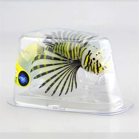 Aquarium Artificial Luminous Lionfish Fish Tank Landscape Silicone Fake Fish Floating Glow In Dark Ornament Home Decoration