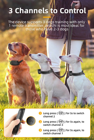 ROJECO Electric Dog Training Collar Digital Rechargeable Remote Control IPX7 Waterproof Vibrator Pet Dog Bark Stop Shock Collar