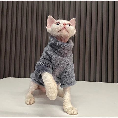 New Hairless Cat Sweater Winter Fashion Thickening Warm Sphynx Clothes Home Comfortable Winter Dog Clothes for Small Dogs