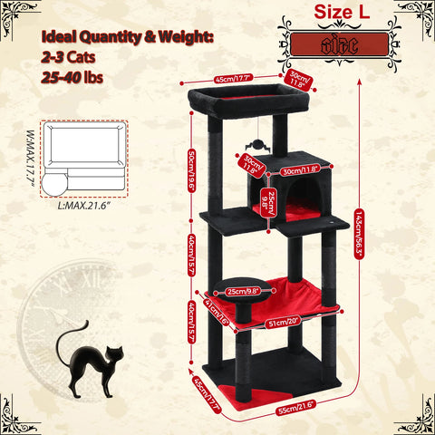 Multi-Level Cat Tree with Scratching Post Luxury Cat Tower with Condo House Cat Scratcher for Indoor Cat Accessories Pet Cat Toy