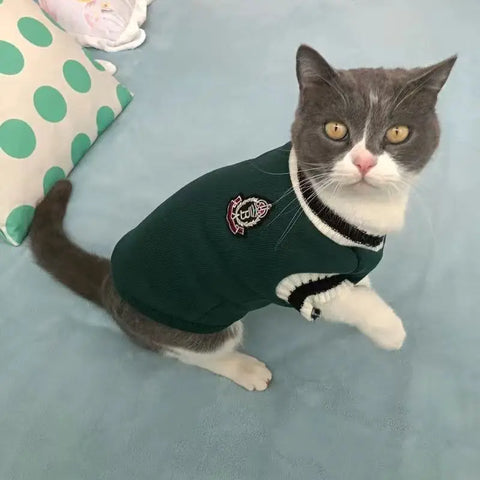 Pet Solid Costume  Cat Clothes Autumn Winter Jacket Christmas Sweater for Small Dog Cats Kitten Clothing Puppy Vest Kitty Outfit