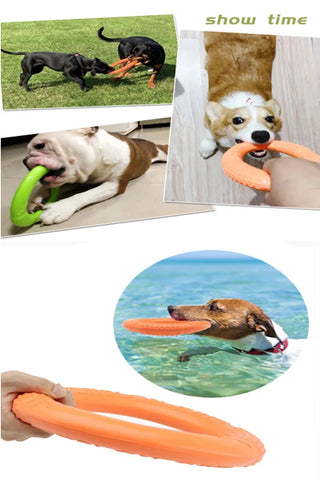 1PCS Orange Dog Toys Pet Flying Disk Training Ring Puller EVA Interactive Training Ring Puller Resistant for Dogs Training Toys