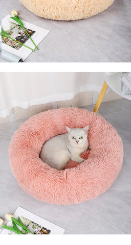 Home Plush Pet Nest Winter Cat Nest Dog Nest Warm Detachable and Washable Round Cat Nest Pet Bed Seasonal Universal Decoration