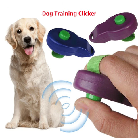 1Pc Pet Training Ring Clicker Elastic Band Sound Generator Dog Behavioral Deterrent Training Pet Training Supplies Purple/Blue