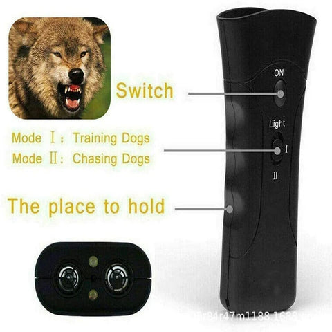 Pet Dog Repeller Anti Barking Stop Electric Shocker  LED Ultrasonic Dogs Adapter Training Behavior Aids Without Battery with