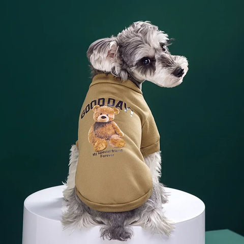 Dogs Winter Cute Clothes Puppy Warm Pullover Sweatshirt Bear Pattern Pet Jacket for Small Medium Dog Cat Coats Chihuahua Costume