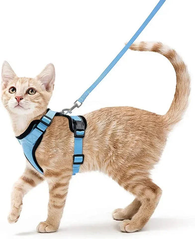 ATUBAN Cat Harness and Leash for Walking,Escape Proof Soft Adjustable Vest Harnesses for Cats,Easy Control Breathable Reflective