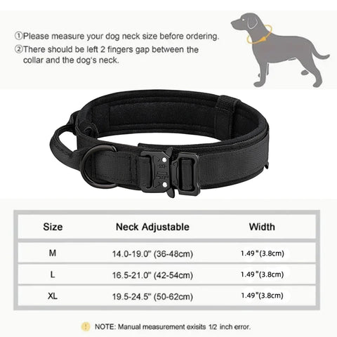 Dog Collar Durable Tactical Leash Set Adjustable Pet Collar Leash Medium Large Dog German Shepherd Training Accessories