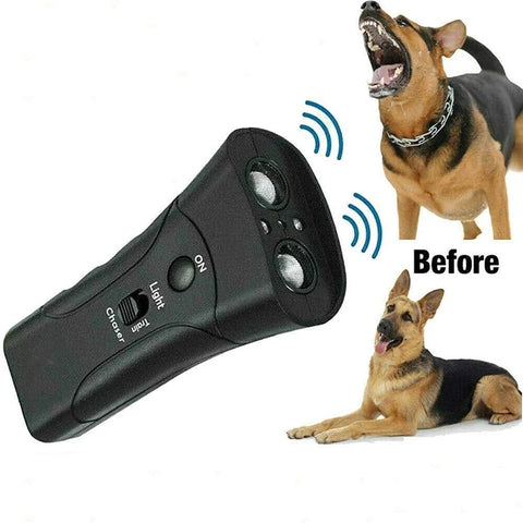 Pet Dog Repeller Anti Barking Stop Electric Shocker  LED Ultrasonic Dogs Adapter Training Behavior Aids Without Battery with