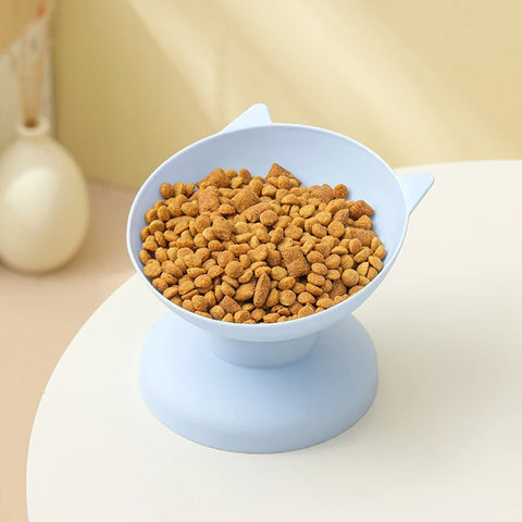 New sales of high foot bowl kitten neck guard firmly prevent upset plastic bowl candy color cat food dog food bowl