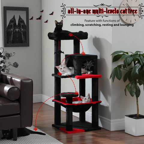 Multi-Level Cat Tree with Scratching Post Luxury Cat Tower with Condo House Cat Scratcher for Indoor Cat Accessories Pet Cat Toy