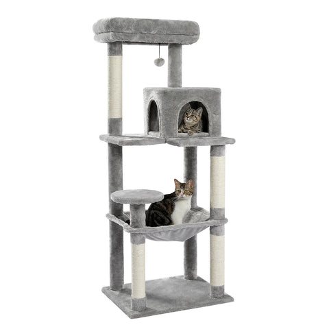 Multi-Level Cat Tree with Scratching Post Luxury Cat Tower with Condo House Cat Scratcher for Indoor Cat Accessories Pet Cat Toy