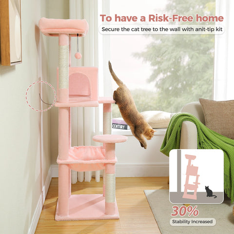 Multi-Level Cat Tree with Scratching Post Luxury Cat Tower with Condo House Cat Scratcher for Indoor Cat Accessories Pet Cat Toy