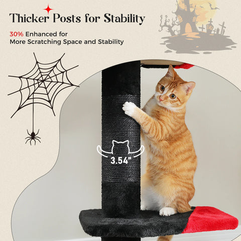 Adjustable 239-275cm Height Cactus Cat Tree Scratching Post Cat Scratcher Tall Cat Climbing Tree Kittens Jumping Frames Cat Toy