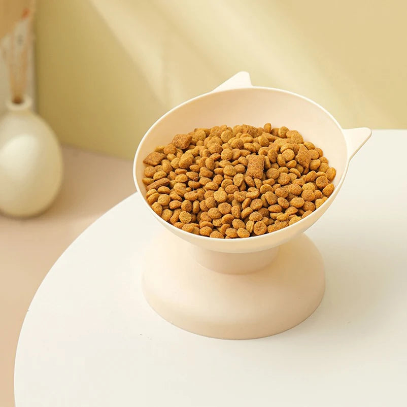 New sales of high foot bowl kitten neck guard firmly prevent upset plastic bowl candy color cat food dog food bowl