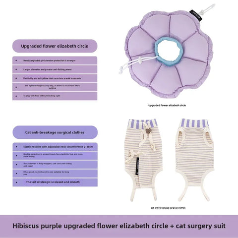 HiDREAM-Waterproof Elizabeth Circle for Cat, Soft Hood, Kitten Anti-Lick, Anti-Bite, Dog Shame Circle, Sterilization