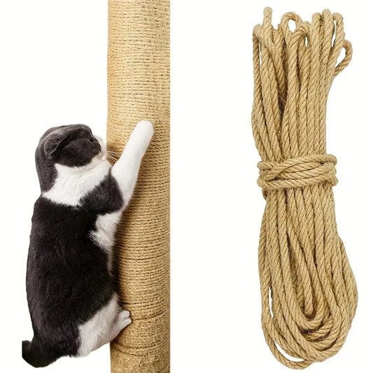 Cat Scratching Rope Natural Sisal Rope DIY Entangle Cat Tree Tower Kitten Toy Cat Climbing Paw Claw Scratchers Cat Accessories