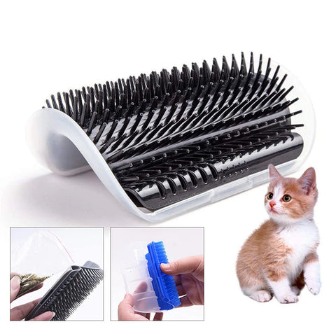 1PC Cat Self Groomer With Catnip Cats Wall Corner Massage Comb Brush Rubs The Face With A Tickling Soft Comb Pet Grooming Supply