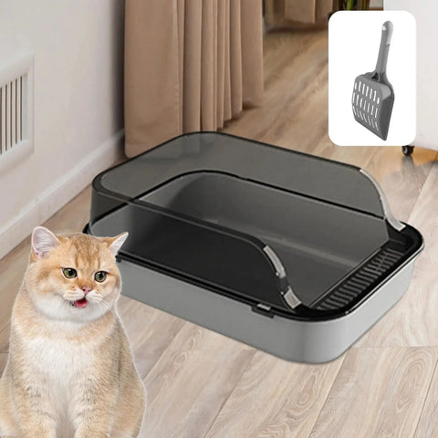 Large Capacity Cat Litter Box, Plastic Anti-Splash Cats Toilet, Pet Sandbox, Kitten Tray, Bedpan, Cleaning Bath Basin Supplies