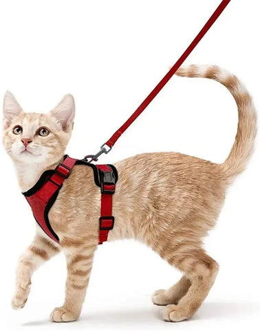 ATUBAN Cat Harness and Leash for Walking,Escape Proof Soft Adjustable Vest Harnesses for Cats,Easy Control Breathable Reflective