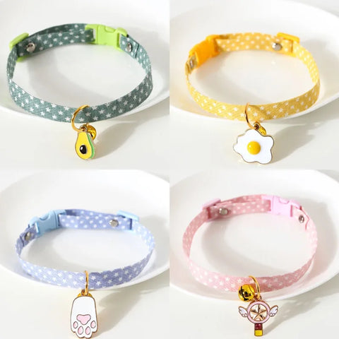 New Adjustable Kitten Collar with Bell Cut Pet Cat Collars Breakaway Cats Necklace Puppy Collar Cat Supplies Cat Accessories