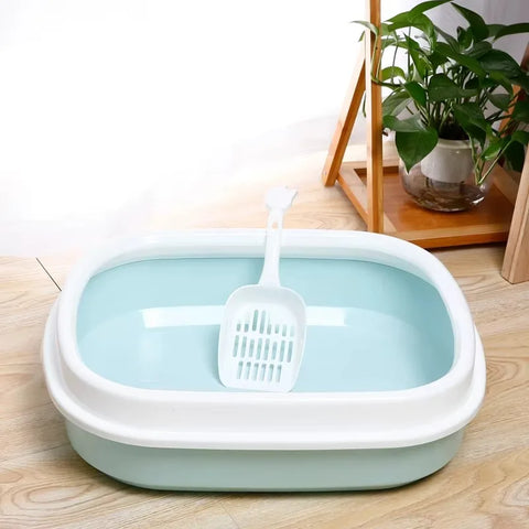 Cat Litter Box Portable Bedpan Removable Pet Cleaning Products Semi-enclosed Box with Shovel Cat Litter Box Cat Supplies