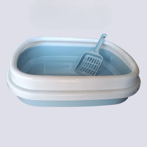 Cat Litter Box Portable Bedpan Removable Pet Cleaning Products Semi-enclosed Box with Shovel Cat Litter Box Cat Supplies