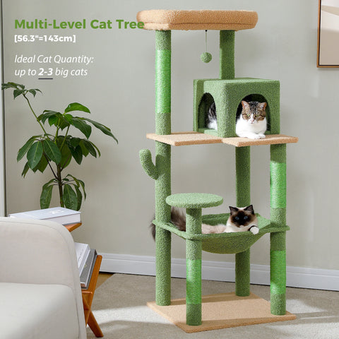 Multi-Level Cat Tree with Scratching Post Luxury Cat Tower with Condo House Cat Scratcher for Indoor Cat Accessories Pet Cat Toy