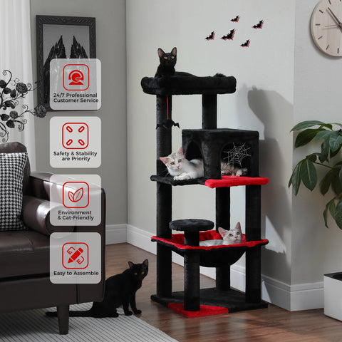 Multi-Level Cat Tree with Scratching Post Luxury Cat Tower with Condo House Cat Scratcher for Indoor Cat Accessories Pet Cat Toy