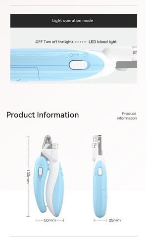 Pet nail clippers Dog Cat Nail Trimmer Labor-Saving Nail Clipper Convenient LED electric nail grinder dog grooming supplies