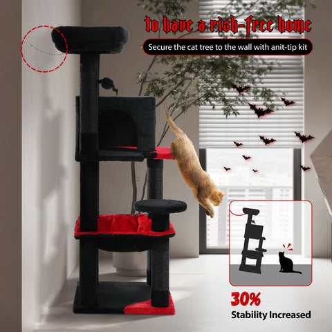 Multi-Level Cat Tree with Scratching Post Luxury Cat Tower with Condo House Cat Scratcher for Indoor Cat Accessories Pet Cat Toy