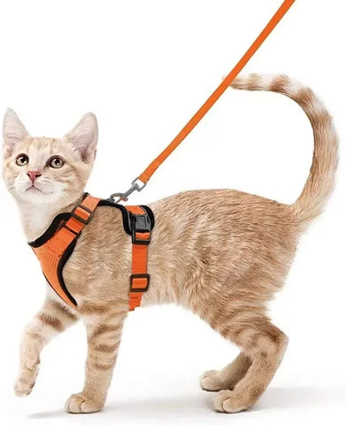 ATUBAN Cat Harness and Leash for Walking,Escape Proof Soft Adjustable Vest Harnesses for Cats,Easy Control Breathable Reflective