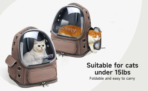 Transparent Folding Pet Carrier Backpack Travel Tote Cat Carrier Bag Outdoor Pet Shoulder bag Pet Dogs Cats Portable Bag