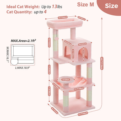 Multi-Level Cat Tree with Scratching Post Luxury Cat Tower with Condo House Cat Scratcher for Indoor Cat Accessories Pet Cat Toy